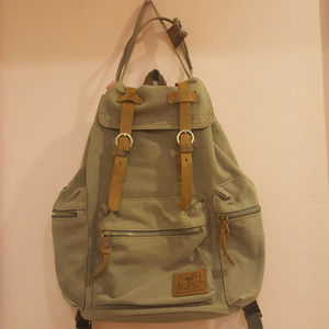 Vintage Ecocity Khaki Canvas Backpack